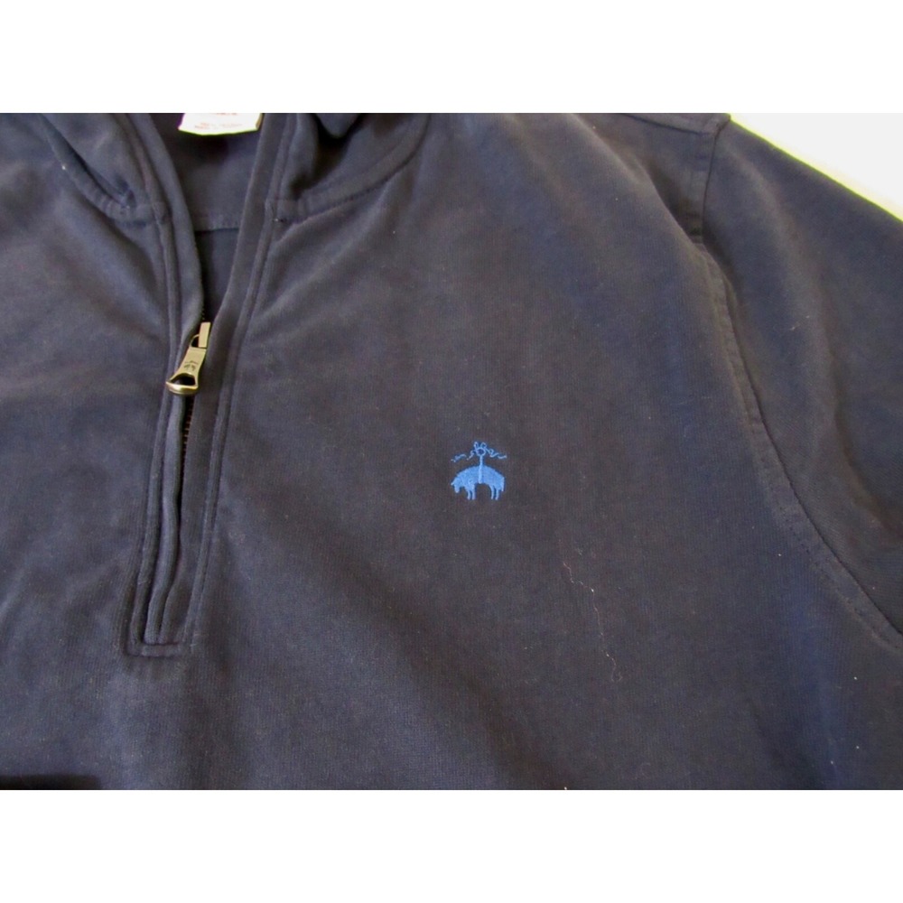 Brooks Brothers 1818 1/4 Zip Blue Cotton Sweater Sz M - Picture 8 of 14